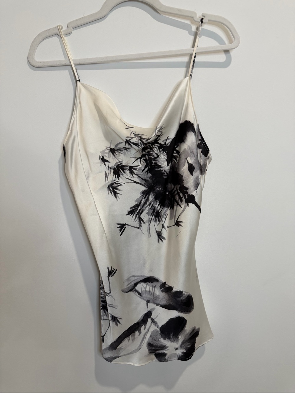 Josie Natori Silky White Floral Slip Top
